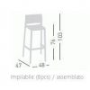 Sgabello impilabile Bakhita H.76cm pacchetto 8 pz. - immagine 2